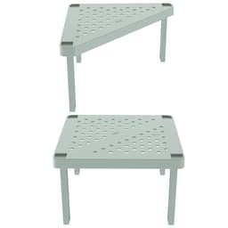 2 Organizadores de Armário Prateleiras Empilhável Triangular Quadrado Verde