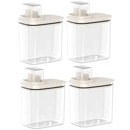 4 Dispensers para Produtos de Limpeza Amaciante e Sabão Líquido 1,5L Flow Bege Ou