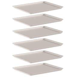 6 Bandejas Plásticas para Servir 27x22cm Restaurante Refeitó