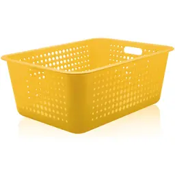 Caixa Organizadora Maxi Grande Organize Cesto Plástico 40l Amarelo