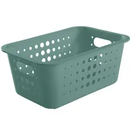 Caixa Organizadora Plástico 5l Casa Organize Cesto Closet Verde Eucalipto