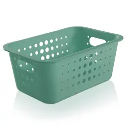 Caixa Organizadora Plástico 5l Casa Organize Cesto Closet Verde Menta