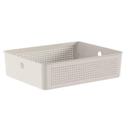 Cesto Organizador Baixo Bege Flow 34x27x9cm 8,2L Lavanderia