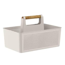Cesto Organizador com Alça Multiuso Flow Bege Caixa Organizadora Lavanderia Ou