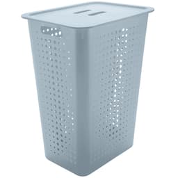 Cesto Para Roupas Organizador Lavanderia 47 Litros Plástico Azul Glacial