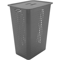 Cesto Para Roupas Organizador Lavanderia 47 Litros Plástico Chumbo