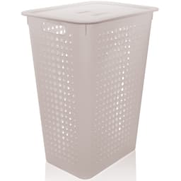 Cesto Para Roupas Organizador Lavanderia 47 Litros Plástico Natural