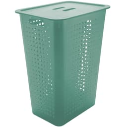 Cesto Para Roupas Organizador Lavanderia 47 Litros Plástico Verde Menta