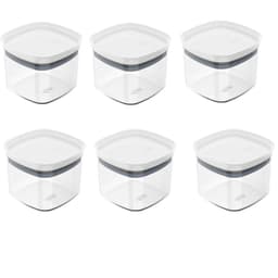 Conjunto 6 Potes Vedação Hermético 450ml Vedação Em Silicone Branco