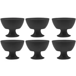 Conjunto 6 Taças Para Sobremesa Luna 300ml Jogo De Sobremesa Preto