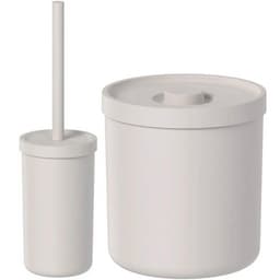 Conjunto Escova Sanitária e Lixeira 6L de Banheiro Plástica Bold Bege Ou Organize