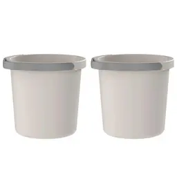 Kit 2 Baldes 8,5L Bico Direcionador e Alça Anatômica Flow Bege Ou Limpeza Lavanderia