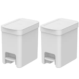 Kit 2 Lixeiras de Pedal com Aro Interno 6 Litros para Banhei