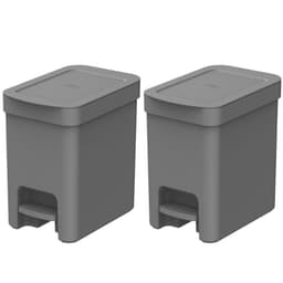 Kit 2 Lixeiras de Pedal com Aro Interno 6 Litros para Banhei