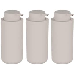 Kit 3 Dispenser de Parede 500ml Sabonete Liquido Shampoo Banheiro Hotel Bege