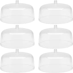 Kit 6 Cúpulas para Prato De Bolo Tampa Acrílico Cúpula 30cm Natural Boleira Padarias e Restaurantes