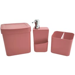 Kit Escorredor Louça Talheres Porta Detergente E Lixeira Ou Terracota