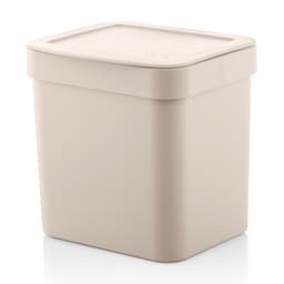 Lixeira 2,5l Trium Ou Compacta Tampa Cozinha Bancada Casa Bege