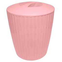 Lixeira Para Banheiro Cozinha Escritório Com Tampa Groove Ou Rosa Quartz Fechado