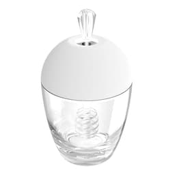 Meleira Porta Mel Pote Para Mel Com Tampa E Pegador Plástico Branca