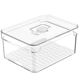 Organizador De Geladeira 2,2L Organizador Clear Fresh Com Bandeja De Drenagem E Respiradouro OU