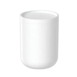 Porta Algodão e Cotonete com Tampa Branco Fosco Organizador