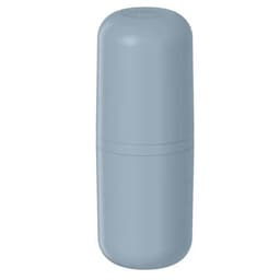 Porta Escova de Dentes com Tampa Bold Azul Glacial para Banheiro Lavabo Pia Ou