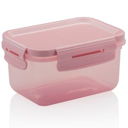 Pote Hermético 560ml Retangular Trava Click Mantimentos Rosa