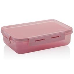 Pote Hermético Retangular 870ml Trava OU Click Lanche Rosa