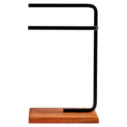 Porta Toalha de Rosto Eleganza Metal Preto e Madeira - Pallazio