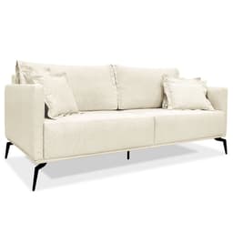 Sofá Living 2 Lugares 1,60m Sirius Linho Natural Pés Metálicos - Pallazio