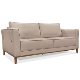 Sofá Living 2 Lugares 1,70m Vega Linho Areia Pés Castanho - Pallazio