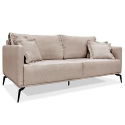 Sofá Living 2 Lugares 1,80m Sirius Linho Areia Pés Metálicos - Pallazio