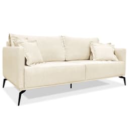 Sofá Living 2 Lugares 1,80m Sirius Linho Bege Pés Metálicos - Pallazio