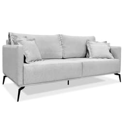 Sofá Living 2 Lugares 1,80m Sirius Linho Cinza Pés Metálicos - Pallazio