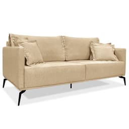 Sofá Living 2 Lugares 1,80m Sirius Linho Dourado Pés Metálicos - Pallazio