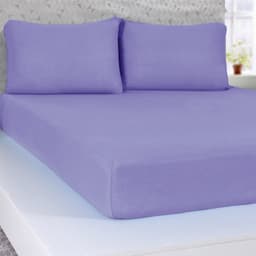 Jogo de Cama Casal Serena 3 pçs Malha 100% Algodão 138x188x23cm Lilás