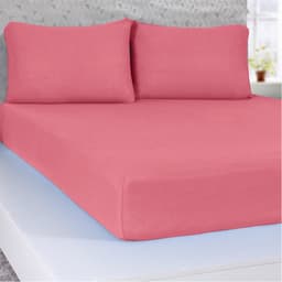 Jogo de Cama Queen Serena 3 pçs Malha 100% Algodão 158x198x30cm Goiaba