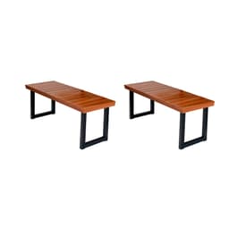 Banco 2 Lugares Capri Marrom e Preto 130 cm