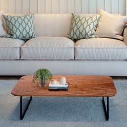 Mesa de Centro Retangular Roma Cinamomo e Preta