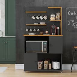 Cantinho do Café Aconchego 2 PT Grafite e Cinamomo