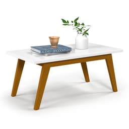 Mesa de Centro Retangular Prism Branca e Marrom