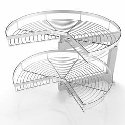 Cesto Giratório Duplo Redondo 70cm Aço Cromado Mantimentos P