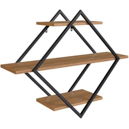 Prateleira Nicho 80X62 Cm Industrial Losango P1018 Preto Mell PP