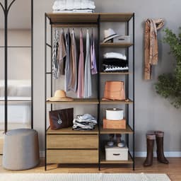 Closet Industrial com Estrutura Metálica Preto / Mel