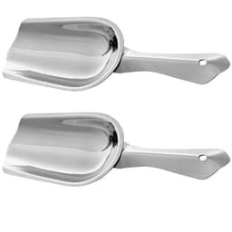 2 Pás de Gelo Inox 24cm Pegador a Granel Cereal Sementes ou Ração Attuale Plasvale