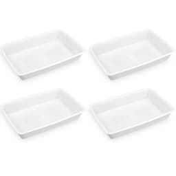 4 Bandejas Plásticas para Alimentos Retangular 7L Bacia Cozinha Açougue Plasvale