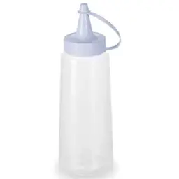 Bisnaga Plástica Flexível 250ml para Molhos Maionese Caldas Cremes Tampa Branca Plasvale