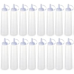 Kit 16 Bisnagas Plásticas Grandes 400ml Crepe Maionese Ketchup Mostarda Lancheria