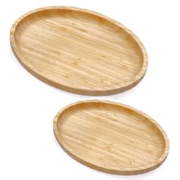 Kit 2 Bandejas de Bambu 23cm e 28cm Servir Decorar Petisquei